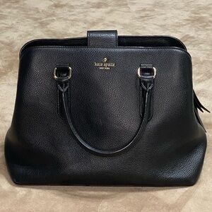 Kate Spade Evangeline Black Leather Satchel Bag Purse